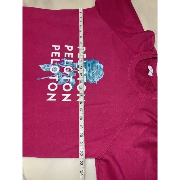 Peloton NWOT Rose Logo Print Crewneck Sweatshirt Pink Women’s Size Medium - Picture 5 of 8